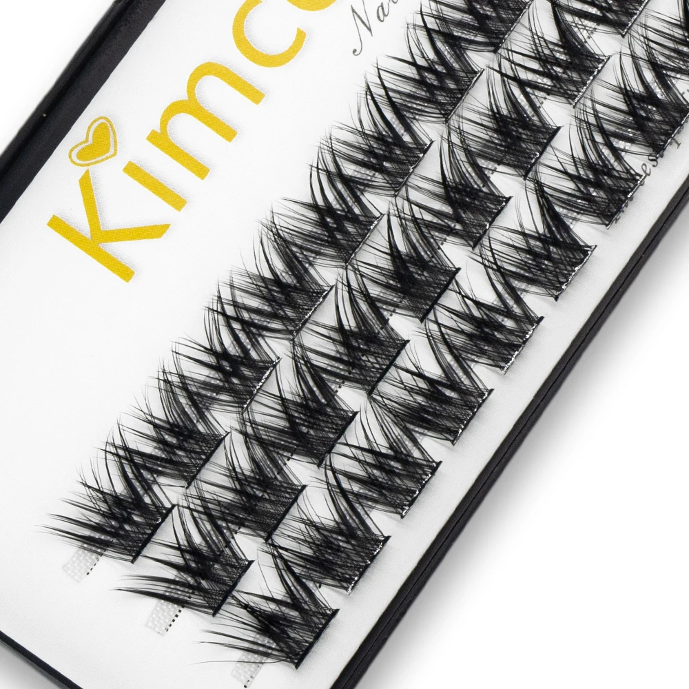 Kimcci 30Bundles Mink Eyelash Extension MJ Segmented False Bundles Eyelashes Natural 3D Russian Volume Faux Eyelashes Individual