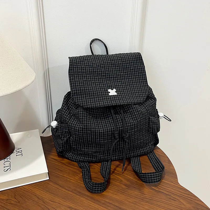 Ransel Anak-anak Kotak-kotak Trendi untuk Anak Laki-laki Ransel Lucu Kapasitas Besar Kasual Modis Ransel Kartun Tas Sekolah Рюкзак Женский