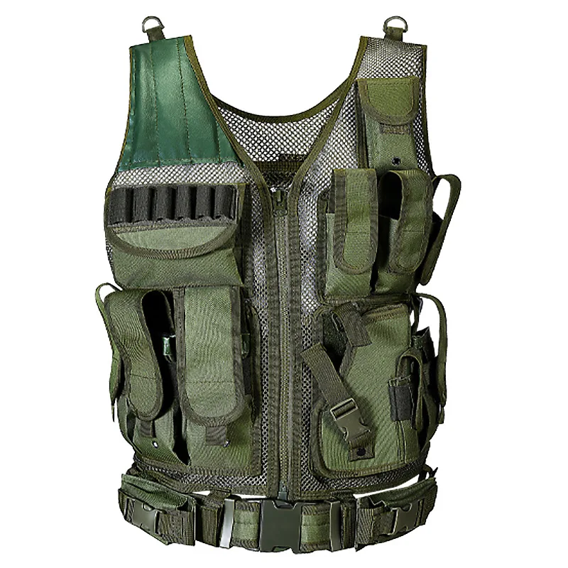 2024 Military Tactics Outdoor Training Breathable Vest Police Special Police Duty Molle Live Cs Air Gun Colorful Bullet Clothing