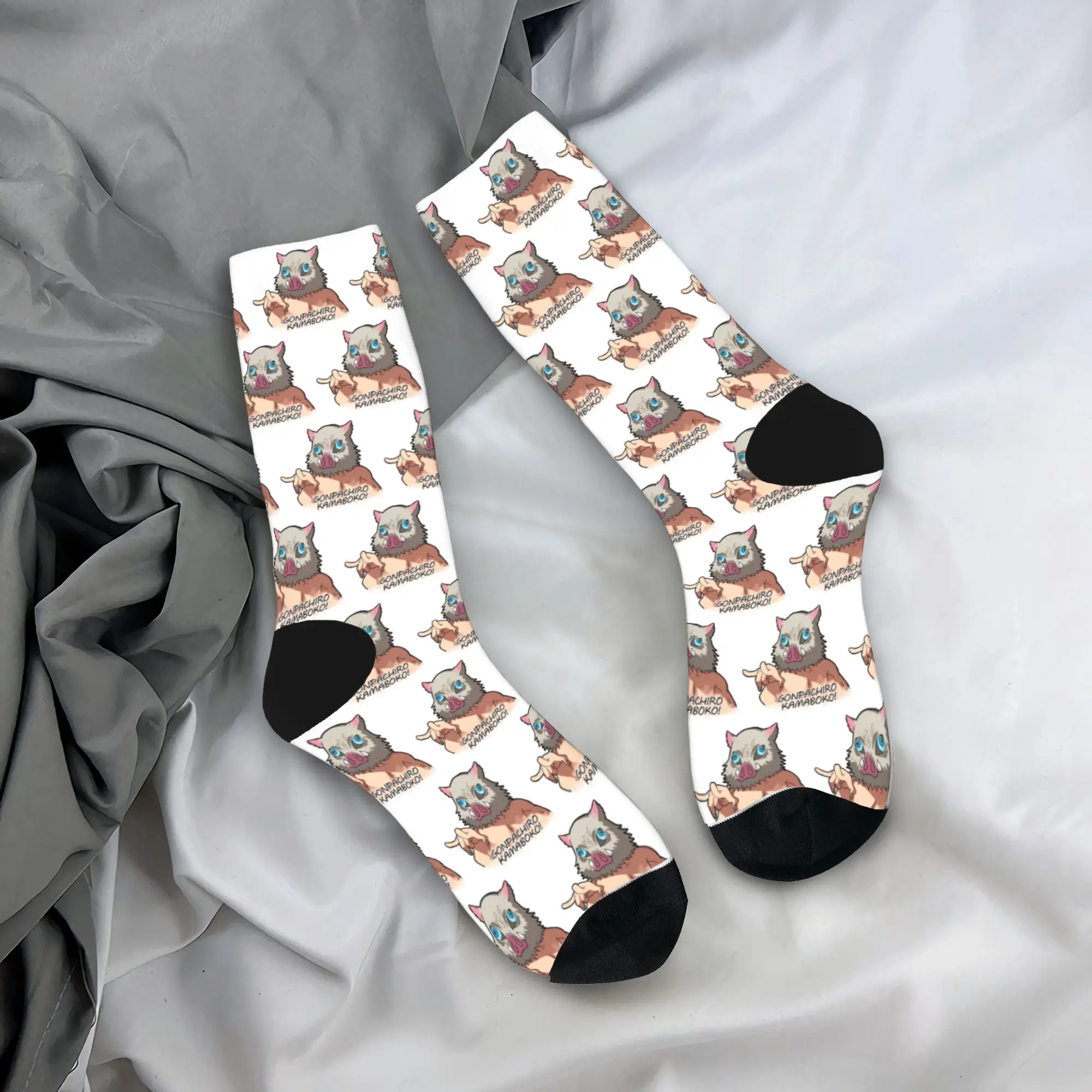 Inosuke Socks Anime Character Casual Stockings Adults Men Medium Soft Climbing Socks Spring Custom Non Slip Socks