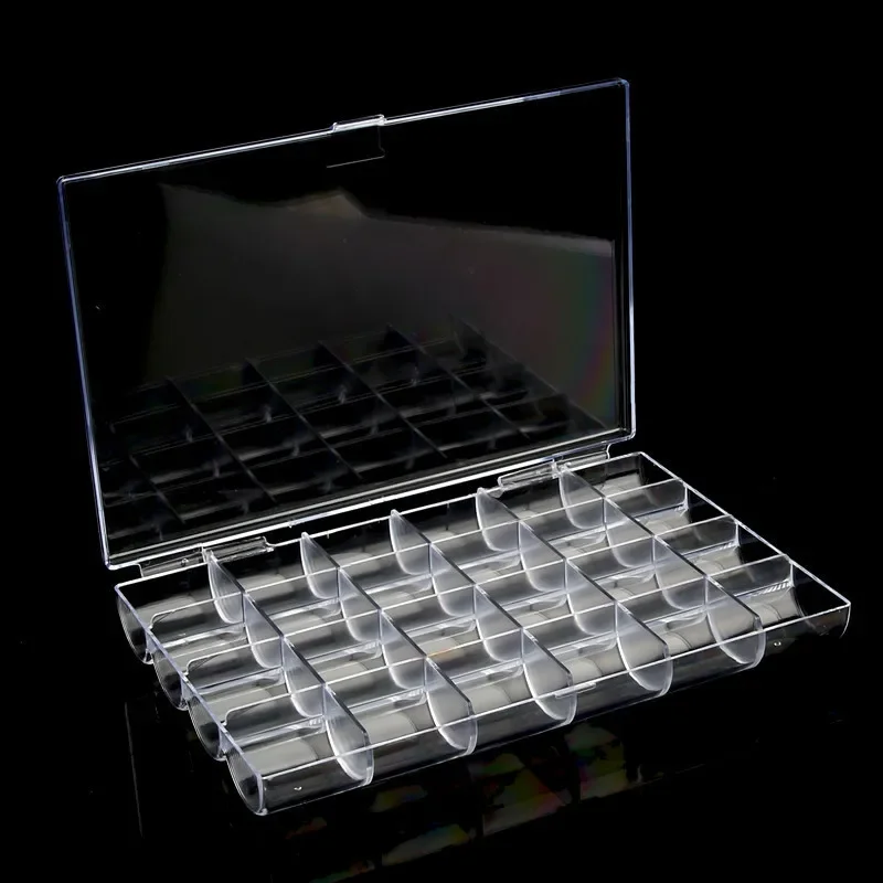 Nail Art Rhinestone Display Storage Jewelry Earring Bead Screw Holder Case Empty Box 24 Grids Plastic Compartment Storage Box