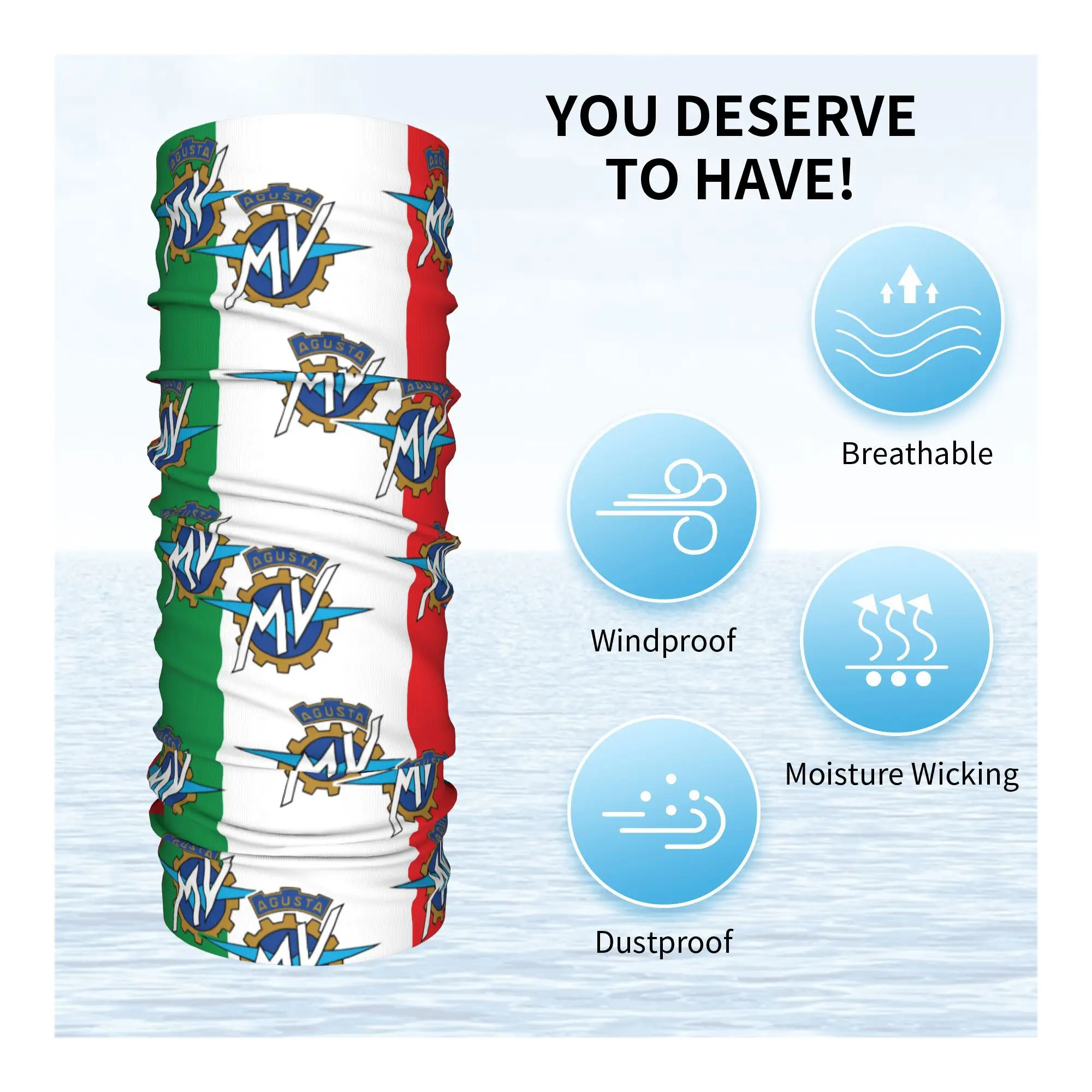 مخصص إيطاليا العلم M-Mvs باندانا الرقبة الجراب للتزلج التخييم النساء الرجال التفاف وشاح بالاكلافا أكثر دفئا