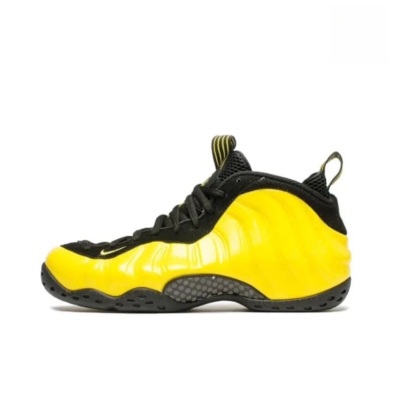 

Мужские и женские баскетбольные кроссовки Nike Air Foamposite One, противоскользящие, износостойкие, модные, высокие кроссовки, желтый/черный