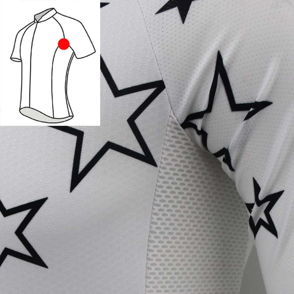 Men Short Sleeve Cycling Jersey Starry Night White