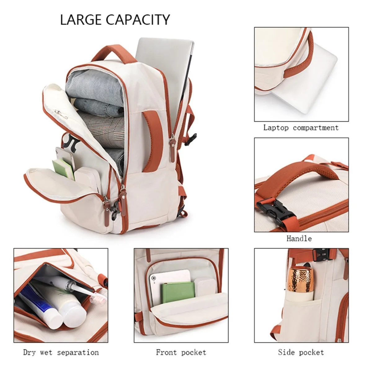 Buylor Women Men Hand Luggage Ryanair Backpack Business Laptop Bag College Travel Backpack Waterproof Carry on Cabin Backpack