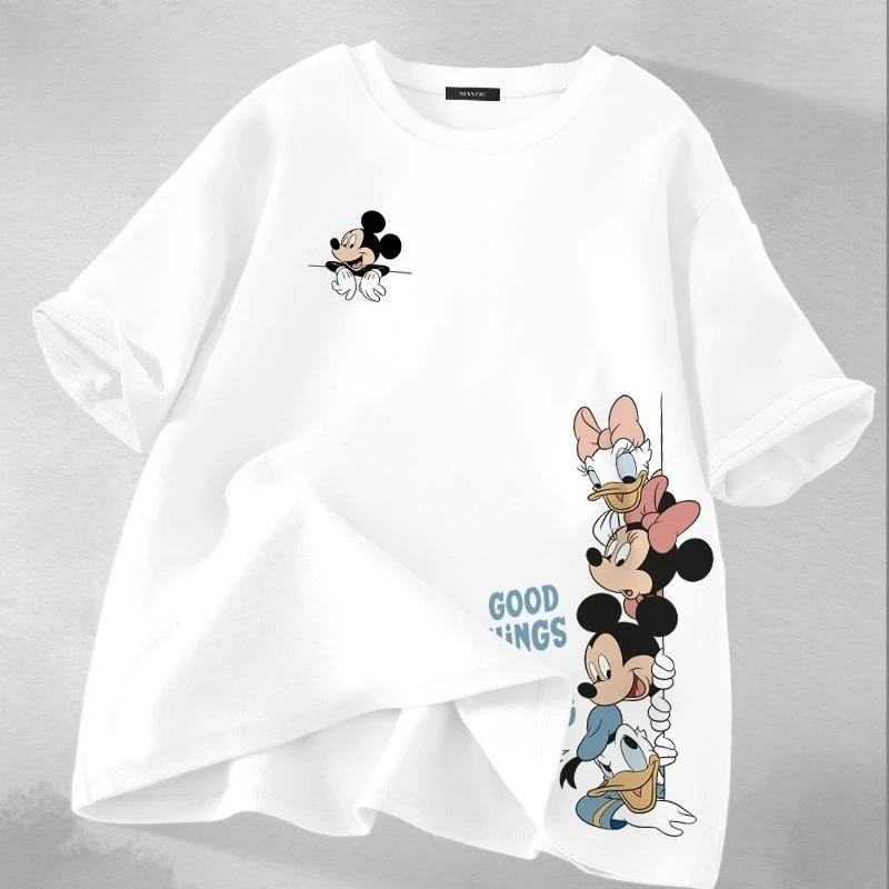 

100% Cotton Women's White T-shirt 2026 Summer, Hot Sale New Short Sleeve, Soft Breathable Casual Fashion Trendy Daily Wear Tops