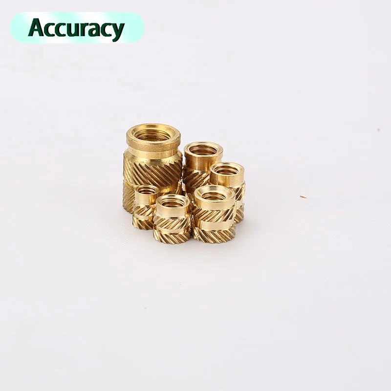 M2.5 50pcs Brass Hot Melt Insert Nuts Heating Molding Copper Thread Inserts Nut SL-type Double Twill Knurled Injection 3Dprinter