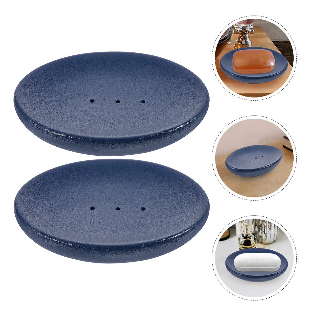 

2Pcs Ceramic Soap Holder Soap Dish Storage Tray Simple Bathroom Accessory Bathroom Accessory