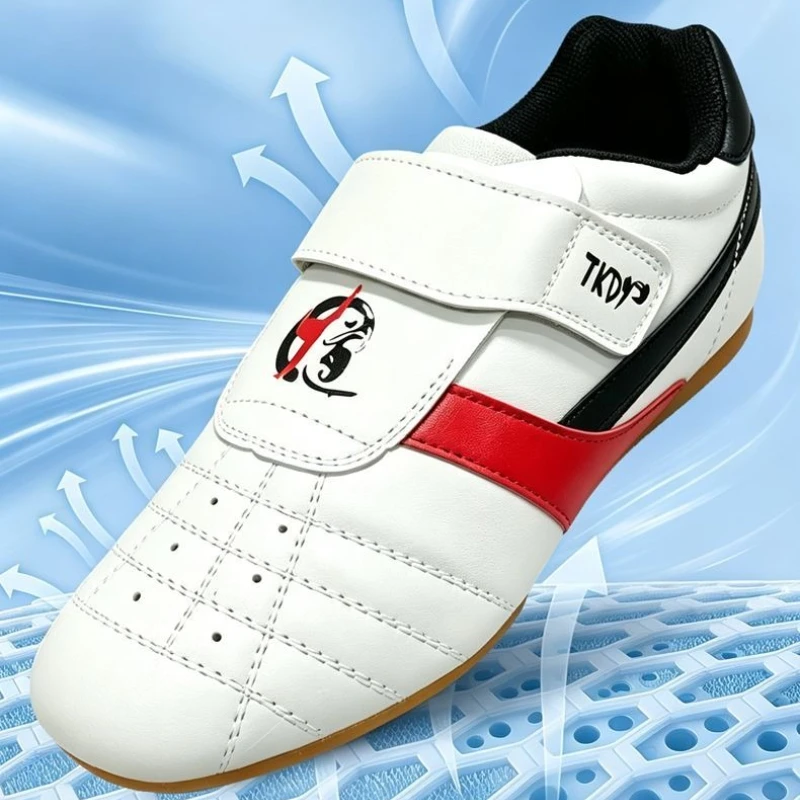 2026 New Trend Taekwondo Shoe Man Hook & Loop Tai Chi shoes Men Light Weight Wushu Shoe For Mans Men Leather Men Kung fu shoes