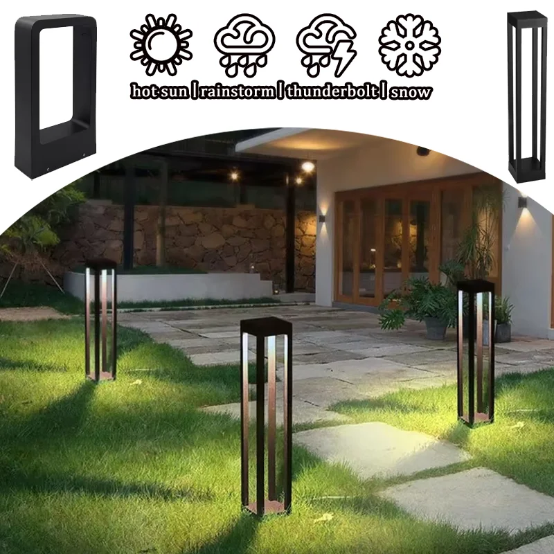 Outdoor Waterproof 10W LED Lawn Lamp Modern Aluminum Pillar Garden Light Villa Courtyard Landscape Lighting Lawn Bollards Lamps