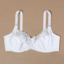 BEAUWEAR Plus Size Bras for Women Plain Simple Floral Lace Underwear Thin Underwire Bra Big Size