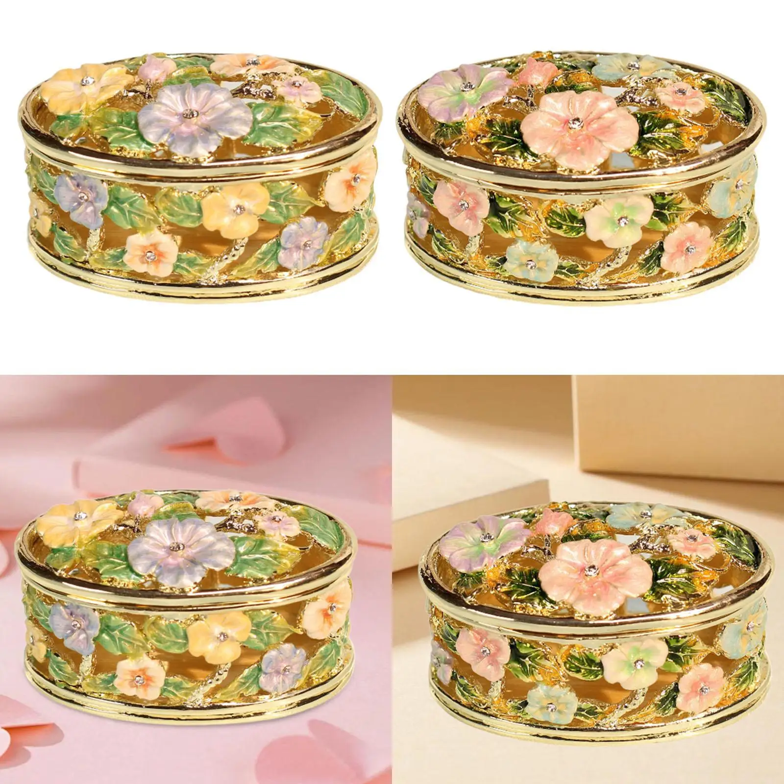 

Enamel Alloy Jewelry Box Collection Decoration Rings Earring Storage Holder for Anniversaries Women Proposal Holiday Birthday