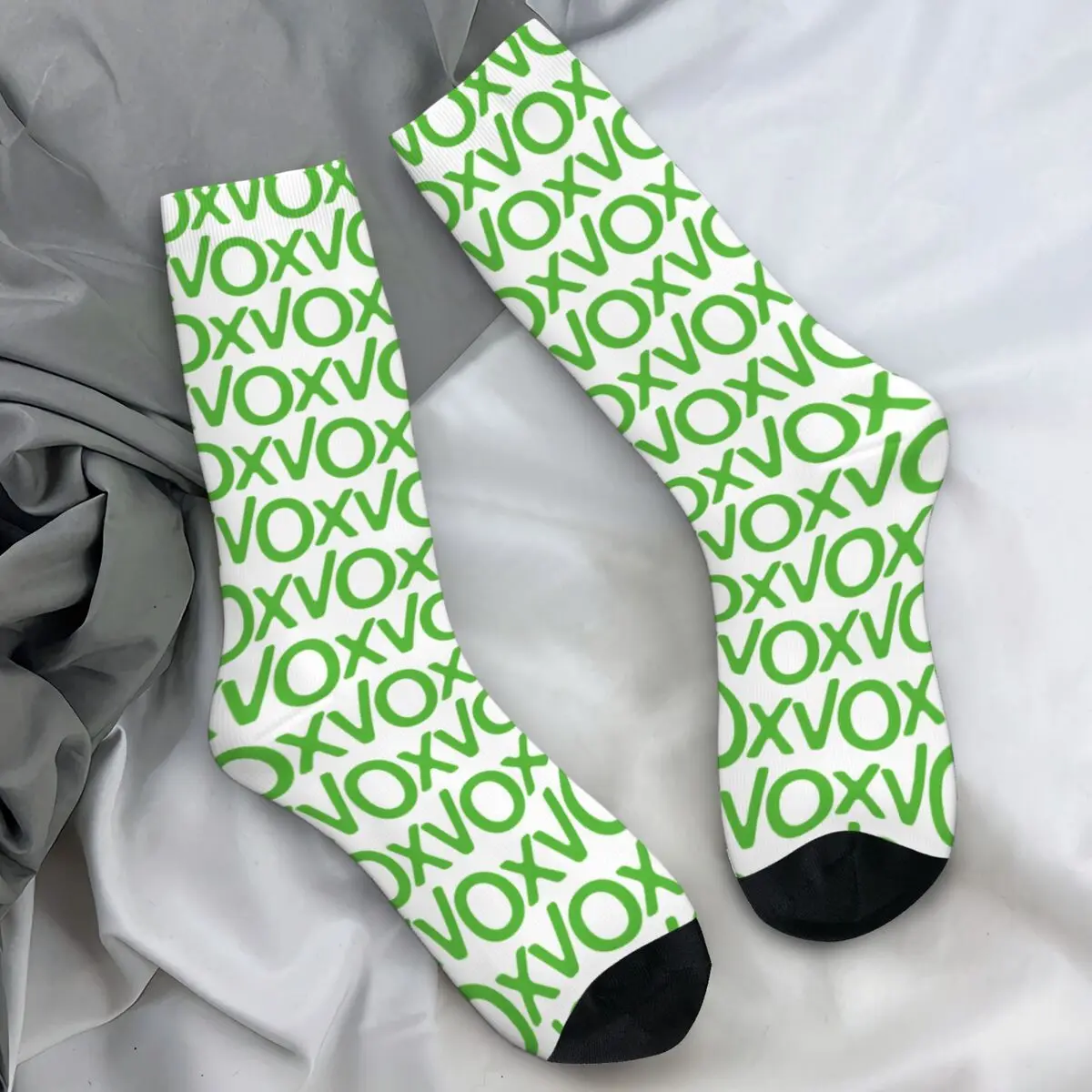 Espana Vox Green Logo Stockings Spain Political Party Spanish Graphic Harajuku Socks Autumn Non-Slip Socks Unisex Men Socks