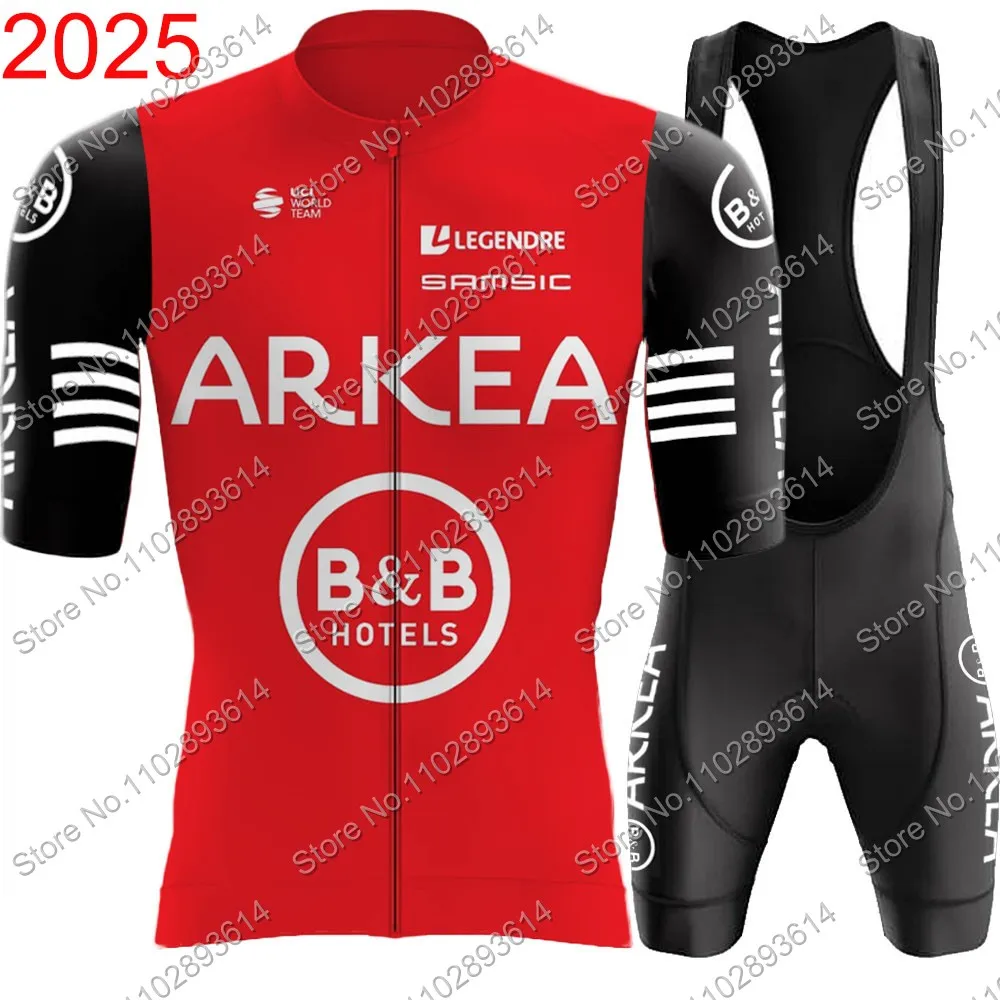 Arkea Samsic 2025 BB Hôtel Team Cycling Jersey Set Short Sleeve Men France Red Clothing Bike Shirts Suit Bicycle Bib Shorts