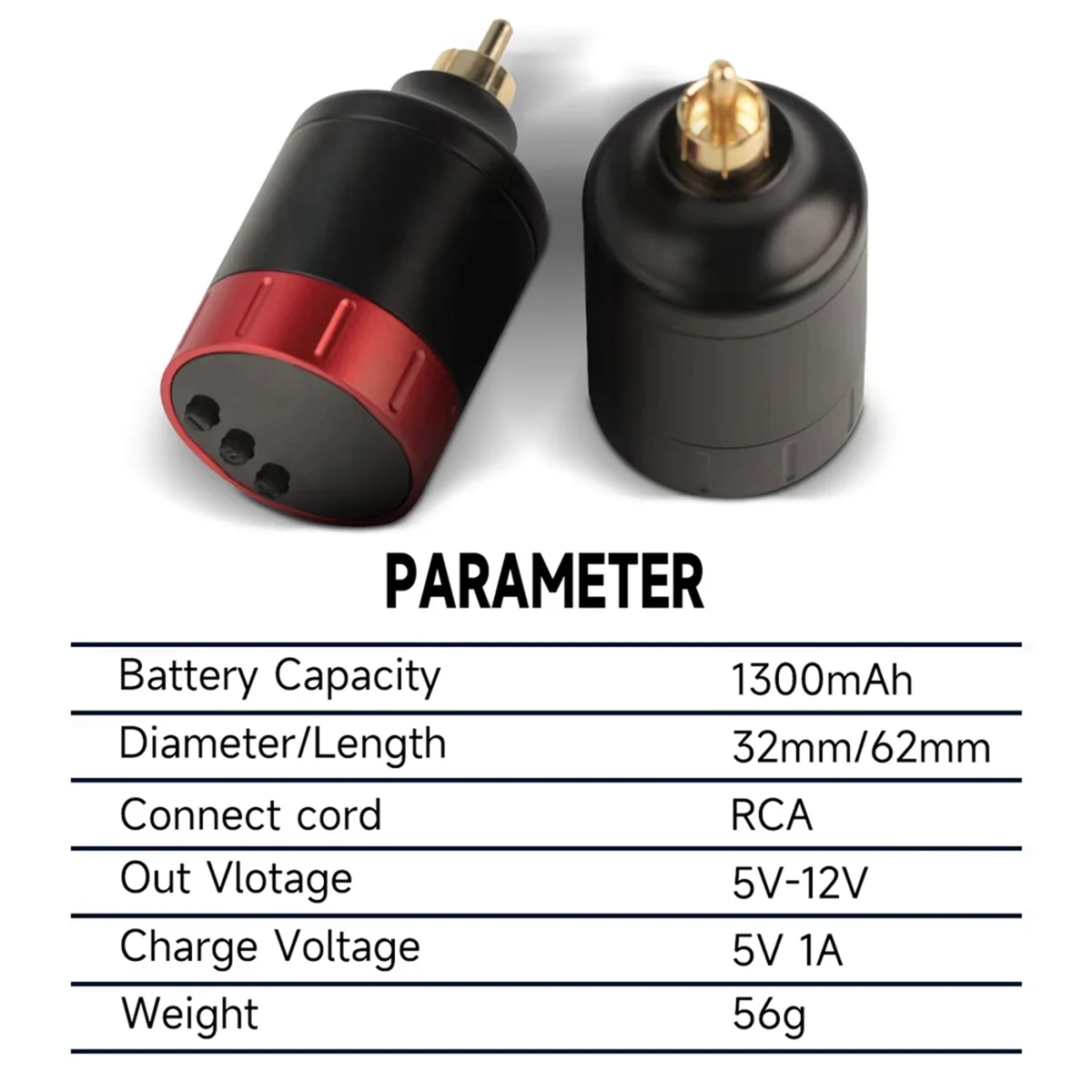 A002 ミニコードレスタトゥー電源 1350mAh ディスプレイポータブル充電式バッテリータトゥーマシンペンインターフェイス A