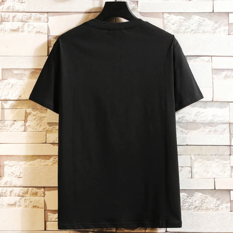 Plus Size Black loose T-shirt men's short-sleeved summer new cotton body shirt oversize casual 13XL 12XL 11XL 190KG