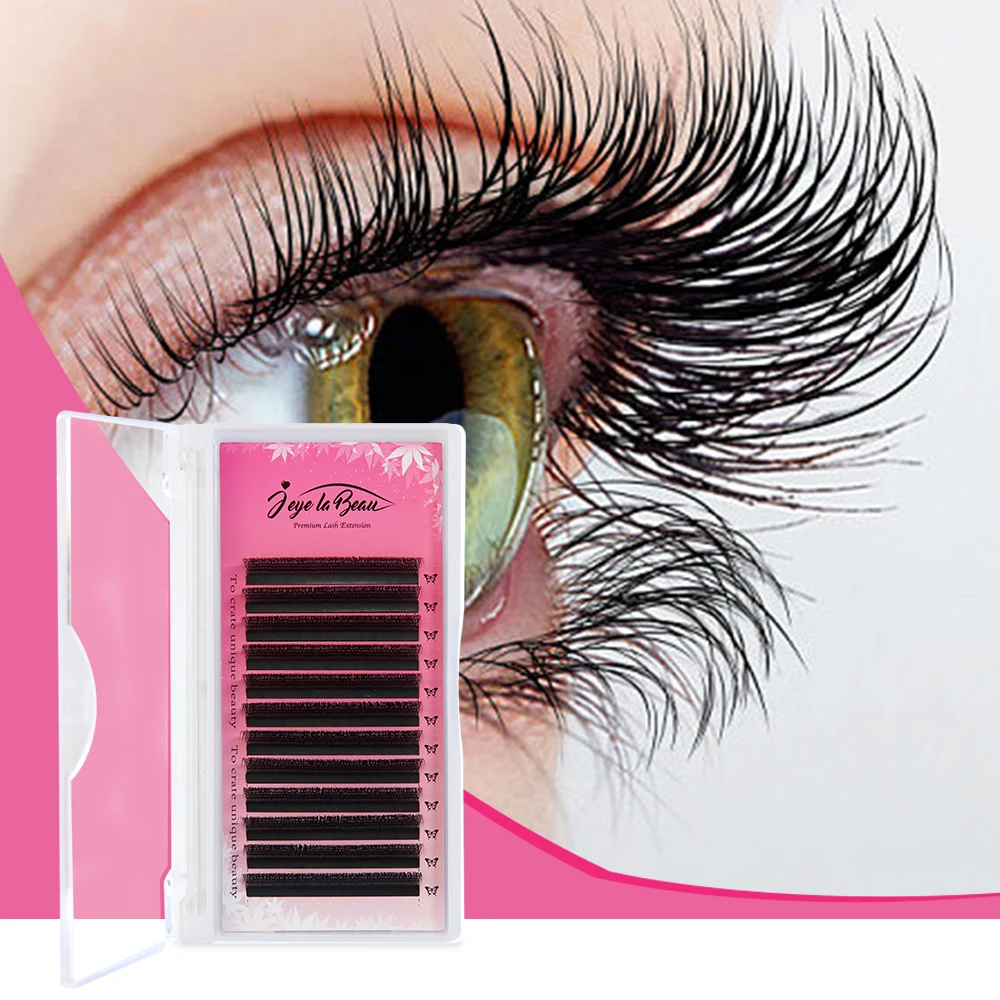 2D UY رمش تمديد خاص U-شكل YY جلدة التلقائي المزهرة UYY قبل الصنع المشجعين الرموش الصناعية ماكياج