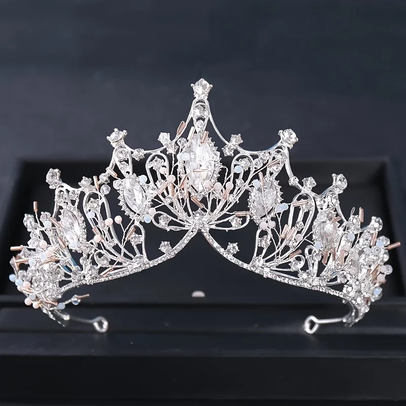 Baroque Vintage Crystal Big Crown Luxury Rhinestone Prom Tiaras And Crowns Headbands Wedding Hair Ornaments Accessories Jewelry