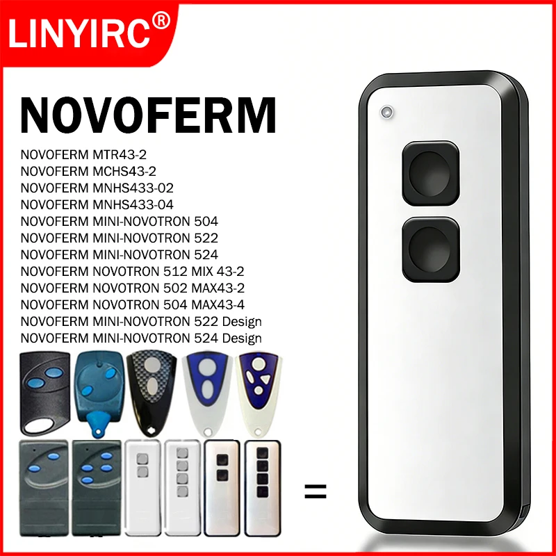 NOVOFERM MINI-NOVOTRON 522 524 504 Garage Door Remote Control 433MHz for NOVOTRON 502 MAX43-2 504 MAX43-4 512 MIX 43-2 MNHS433