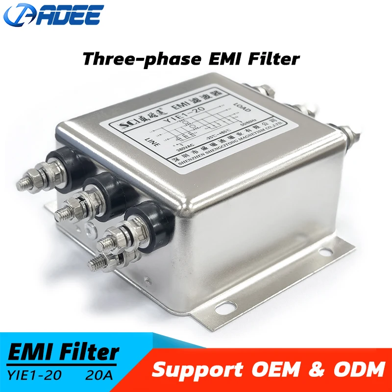 Three Phase YIE1-20 Series 380V 3 Phase 440V 20A Power System EMI Filter