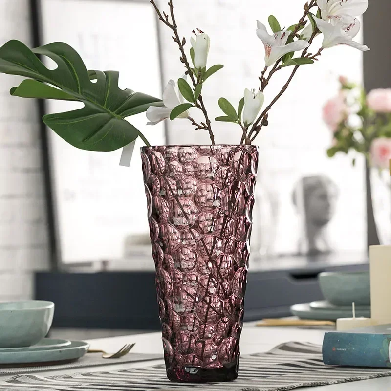 

Light luxury European stained glass vase rich bamboo hydroponics living room flower arrangement decorations home soft decoration