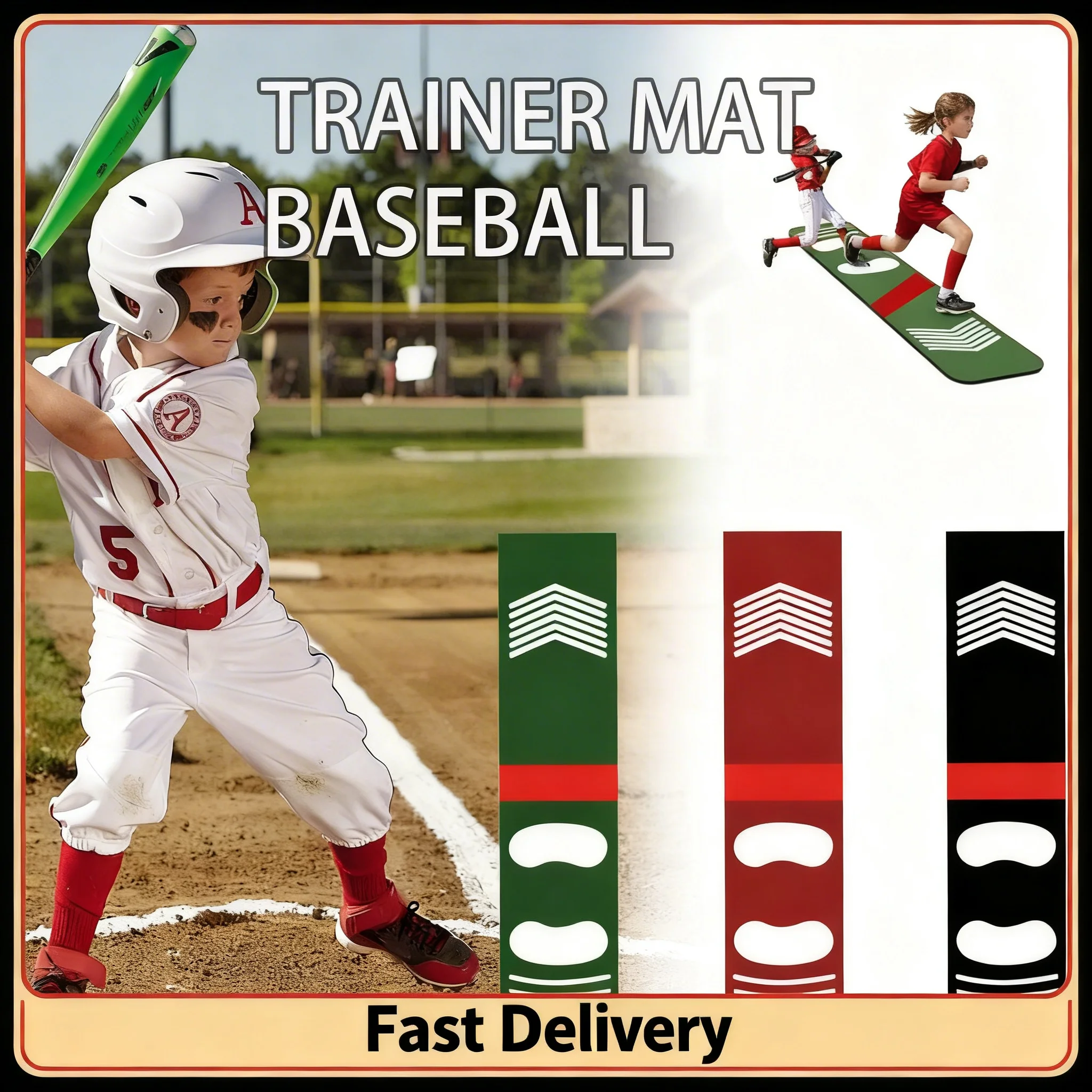 1pc Baseball Training Mat Softball Practice Pad Baseball Hitting Mat Baseball Training Supplies Non-Slip Softball Trainer Mat