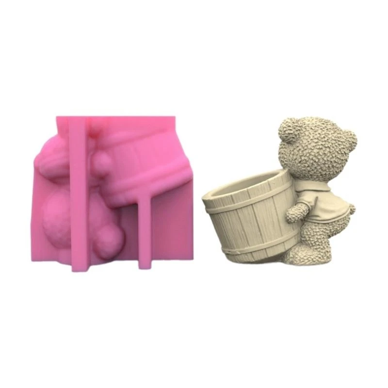 الدب الزهرية قالب من السيليكون حامل القلم الاسمنت زارع قالب حديقة الزينة #1