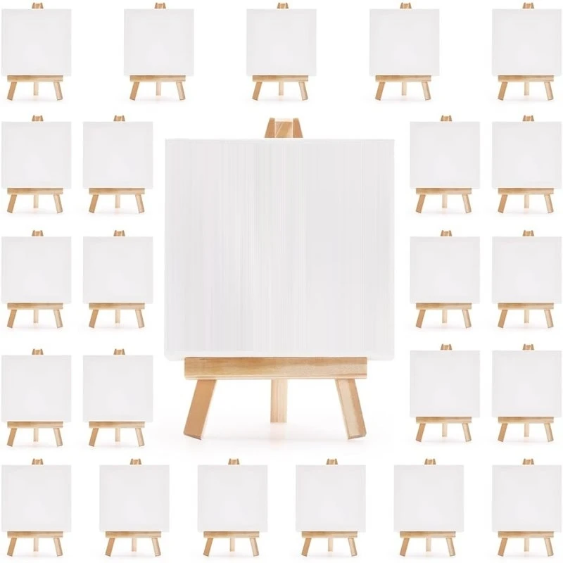 AU61-Mini Canvas For Painting Set-24 Pack, 4X4