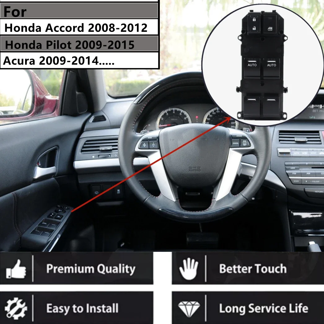 LHD Power Window button Switch For Honda Accord 8 VIII Pilot 2011-2015 Accord EX EX-L 2008-2012 Acura TL 2009-2014 35750-SZA-A31