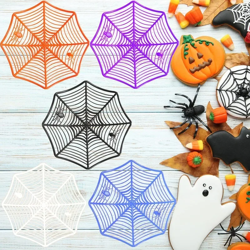 Halloween Candy Basket Black Orange Spider Web Bowl Biscuit Packaging Basket Fruit Plate Trick or Treat Decoration Halloween