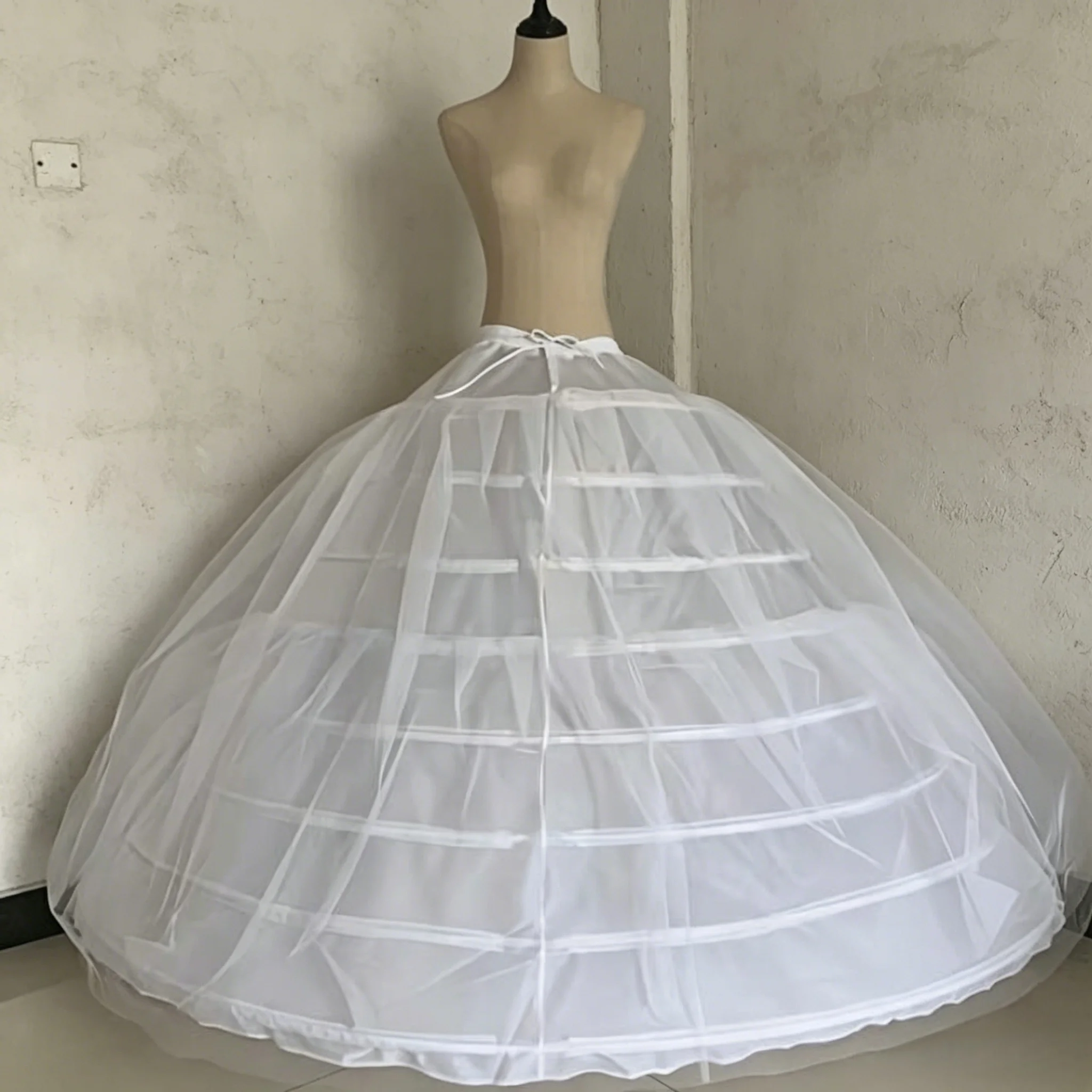 2026 New 8 Steel Hoops 2 Layers Tulle Big White Petticoat Super Fluffy Crinoline Slip Underskirt For Wedding Dress Bridal Gown In Stock
