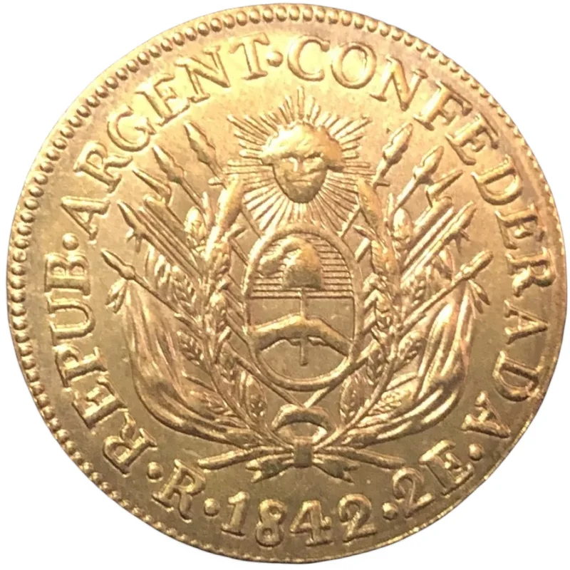 1842 La Rioja 2 Escudos Gold Copy Coin