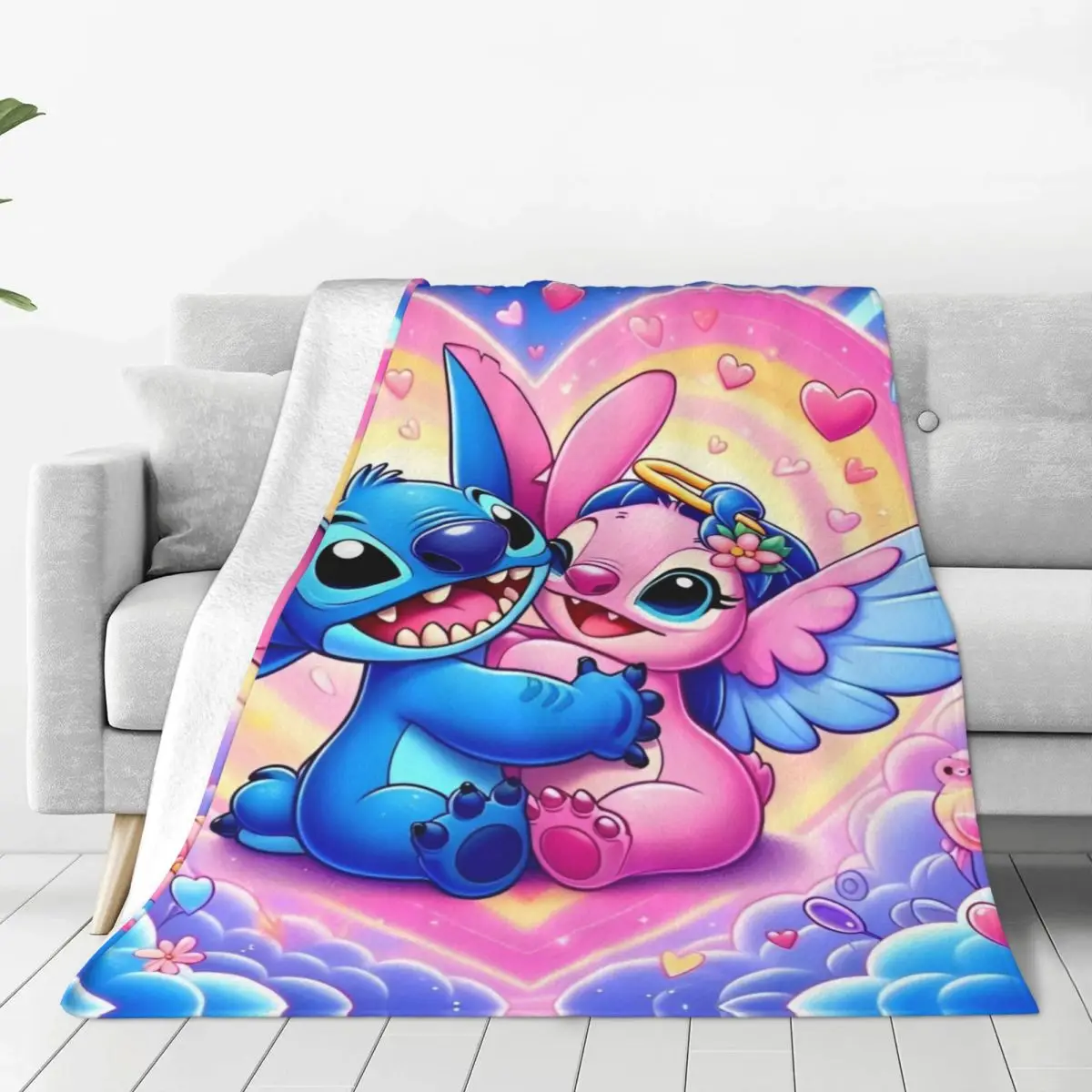 

Детское одеяло из мультфильма Disney Stitch, супермягкое милое одеяло для путешествий, постельное белье, диван, покрывало для кровати, подарок на день рождения