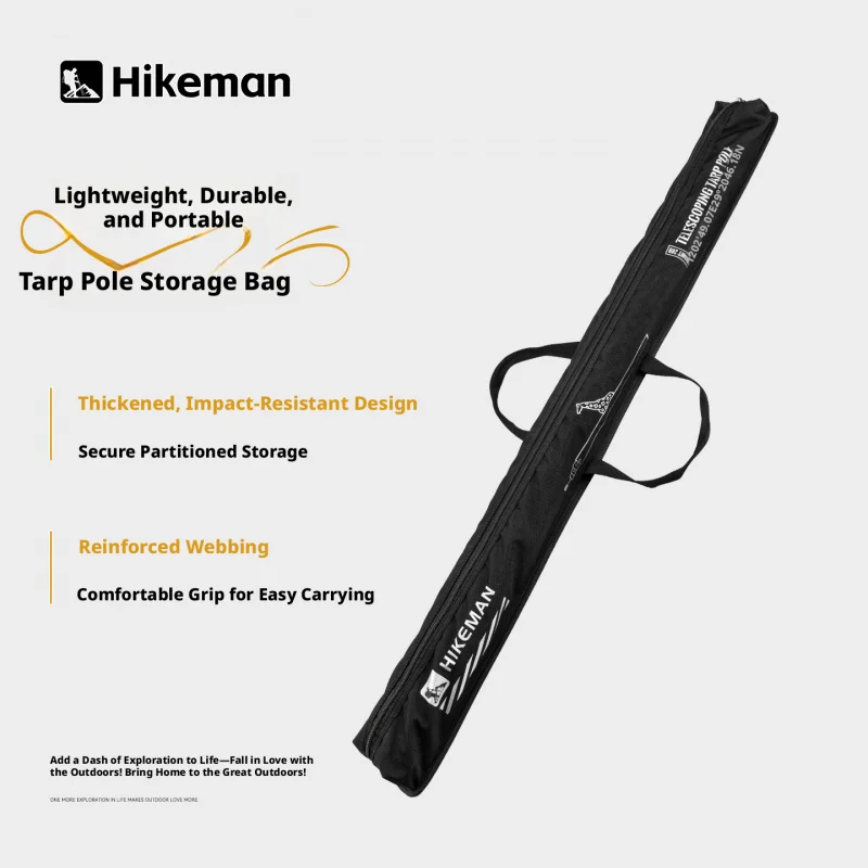 Hikeman  pole protection bag with partitioned compartments, anti-collision support pole bag, portable fishing gear bag