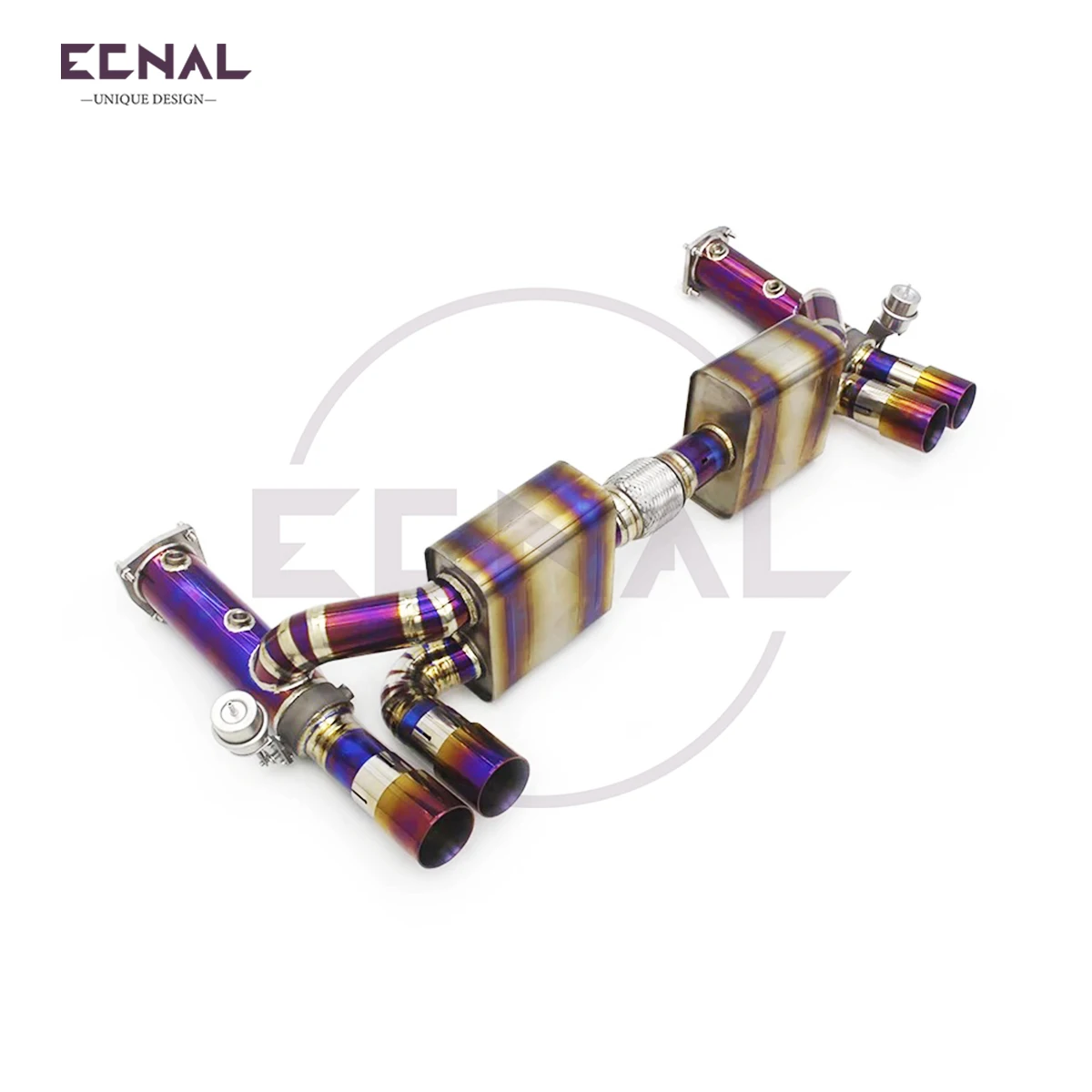 

Ecnal Exhaust Valved Pipe for Porsche 911 996 Turbo 3.6T 1998-2004 Titanium Alloy Exhaust Axle-back System with Valve Muffler
