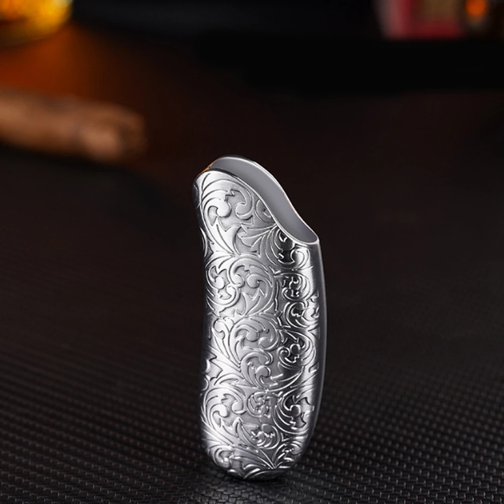 Banana Shaped Metal Case For BIC Lighter Mini J5 Golden Pattern Gas Lighters Decorative Shell
