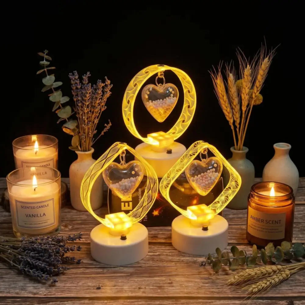 Soft Warm Lighting Acrylic Heart Shaped LED Night Light Neat Workmanship Fine Acrylic Material Creative Holiday Present
