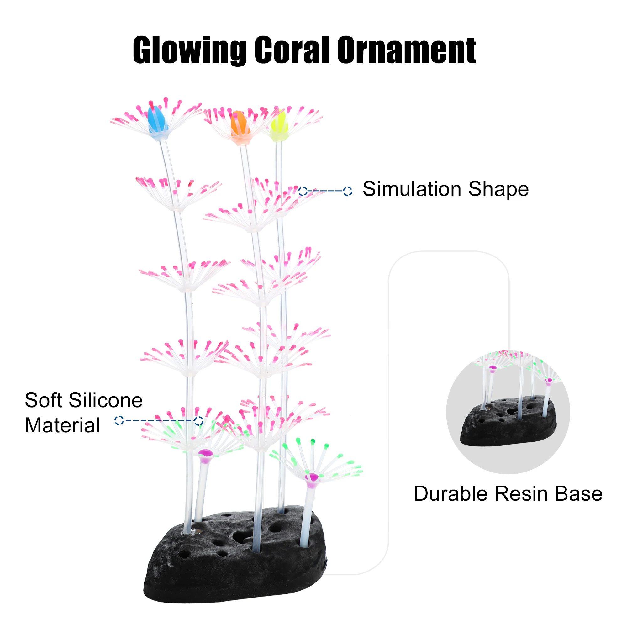 UXCELL Silicone Luminous Plants Glowing Simulation Coral Aquarium Artificial Fluorescence Deco Ornament Fish Tank Accessories