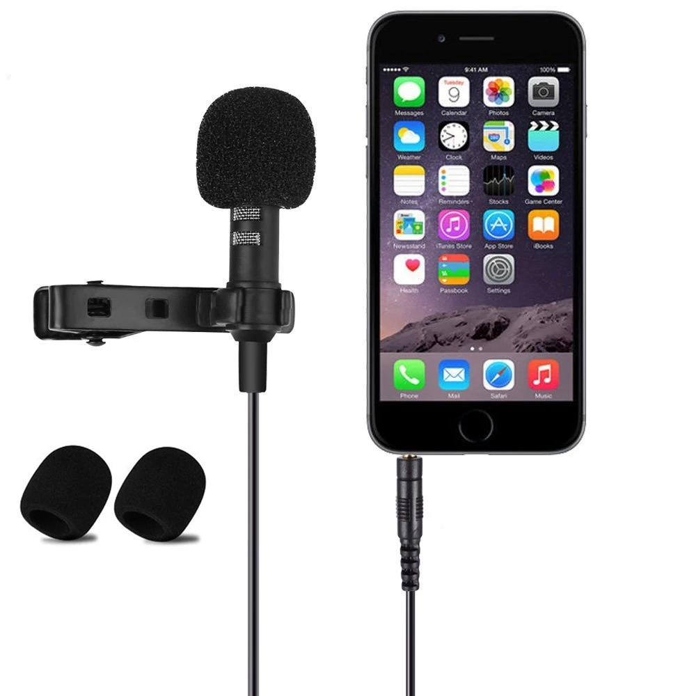 Mini Stereo HiFi Sound Quality Lavalier Clip-on Omni-directional Condenser Microphone For Smart Phone Mobile phone PC