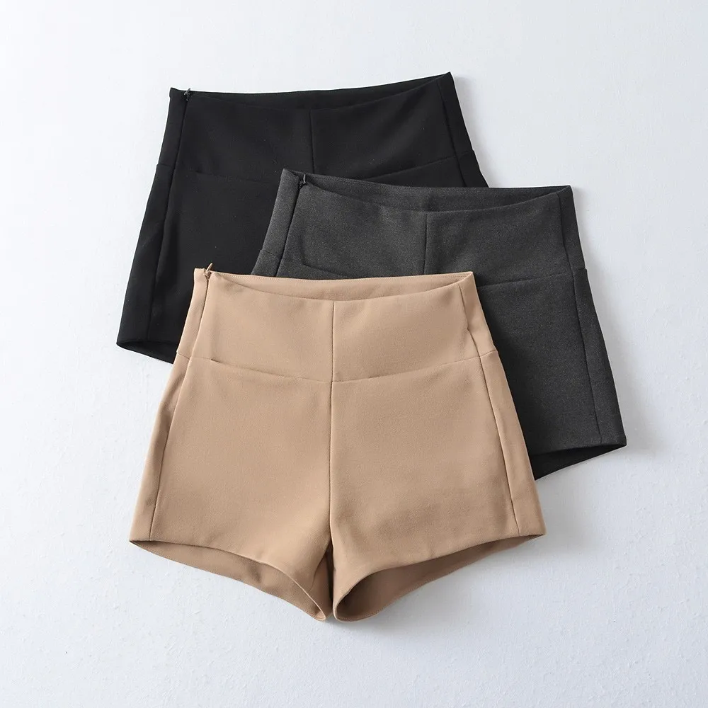Hohe Taille ort Hosen für Damen, enge A-Linie-Hotpants, Sommer 2023, lässige, gerade Beinstraffung, schlankmachende Hotpants