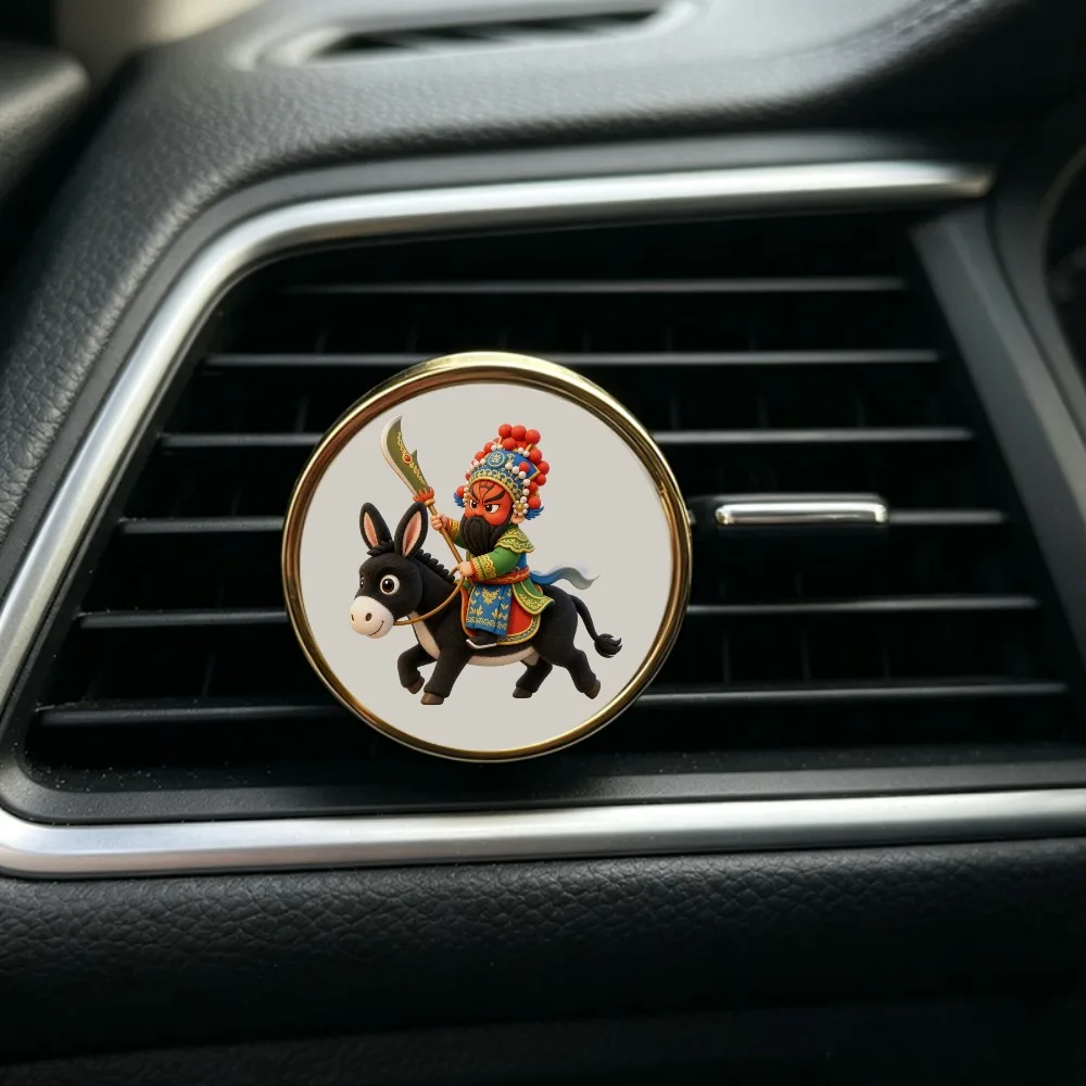 Chinese Cultural Element Guan Yu Pattern Car Vent Perfume Clip Stylish Car Aromatherapy Exquisite Holiday Gift