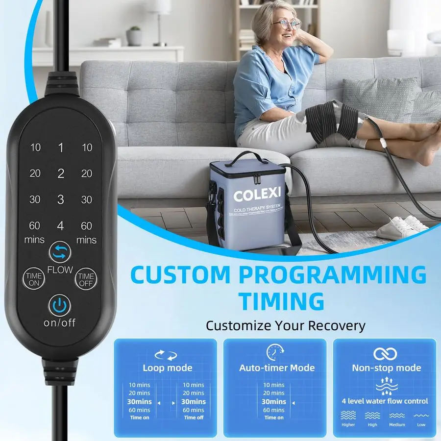 治療機器 プログラム可能なタイマー付き ポータブル製氷機 膝手術後用 膝関節置換術回復システム、クライオセラピー ペイ