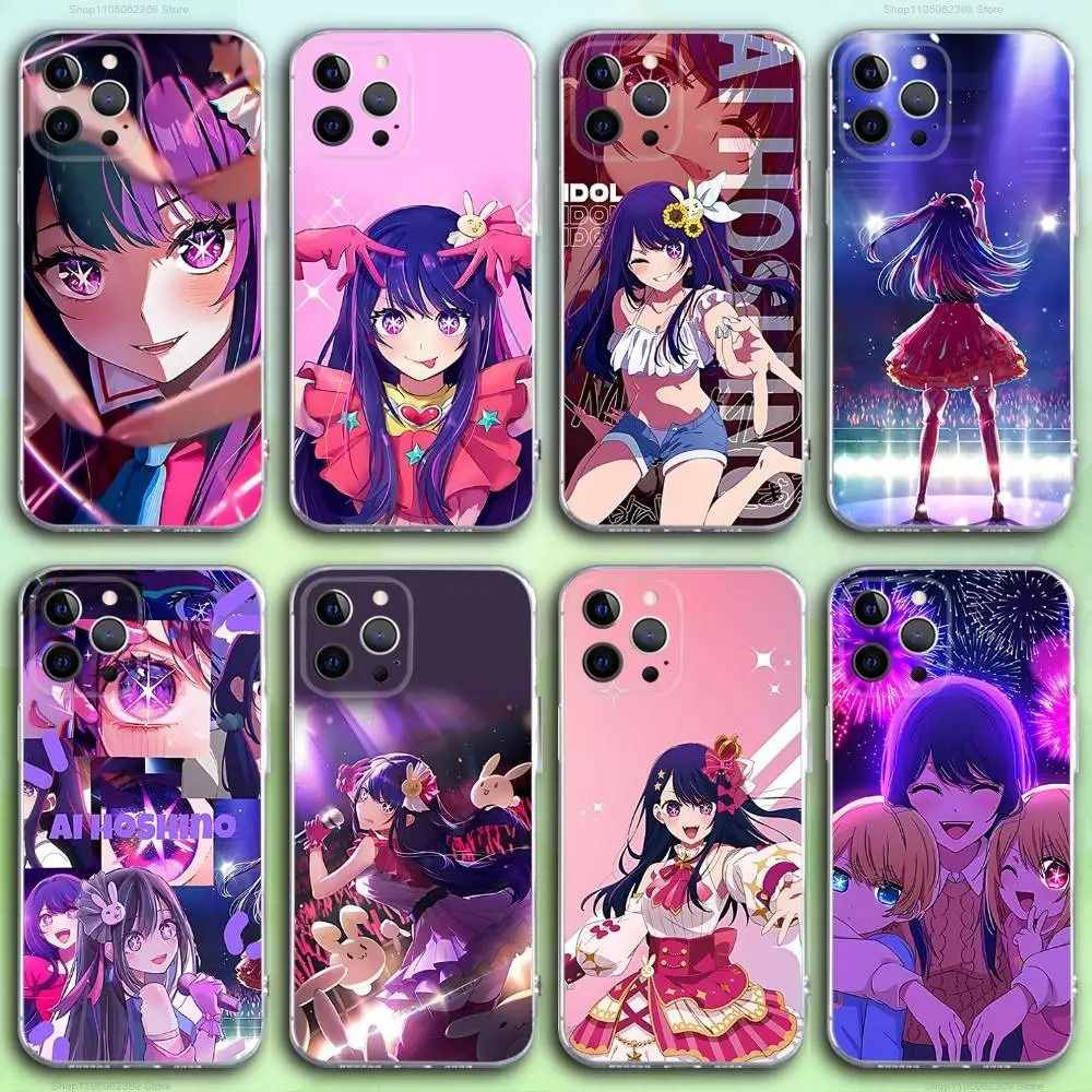 

Oshi no Ko Ai H-Hoshino Phone Case For iPhone 16,15,14,13,12,11 Pro,Max,Plus,X,XS,XR,SE4,E Mini Transparent Soft Cover