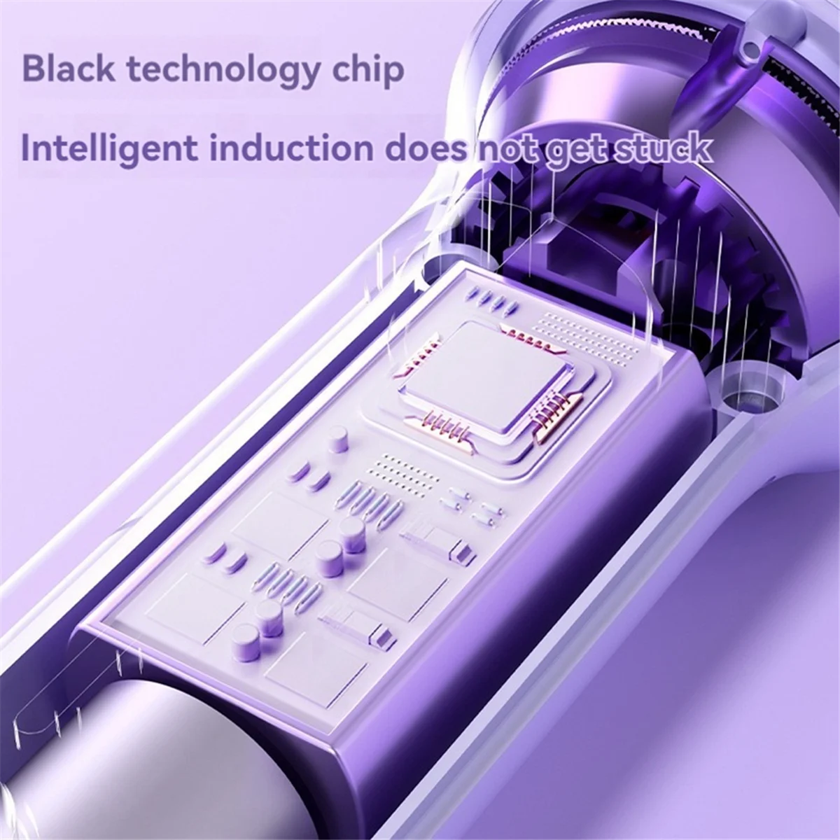 Anion เครื่องม้วนผมอัตโนมัติ Curling Iron 32 มม. พร้อมระบบควบคุมอุณหภูมิเครื่องมือจัดแต่งทรงผมผม Iron US Plug สีม่วง