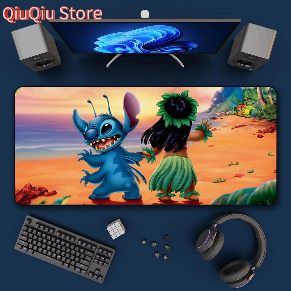 لطيف أنيمي زوجين غرزة ماوس HD الطباعة ألعاب الكمبيوتر قفل حافة عدم الانزلاق ماوس الوسادة XXL90x40 سنتيمتر لوحة المفاتيح الكمبيوتر وسادة للمكتب