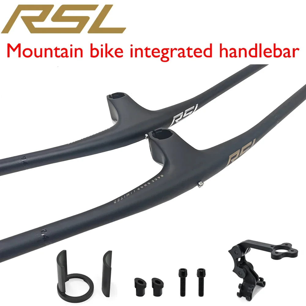 RSL Integrated Full Carbon Handlebar,sem logotipo,  MTB, Cockpit, 13 ° Stem, Mountain Handlebar,  70mm, 80mm, 90mm x 750mm