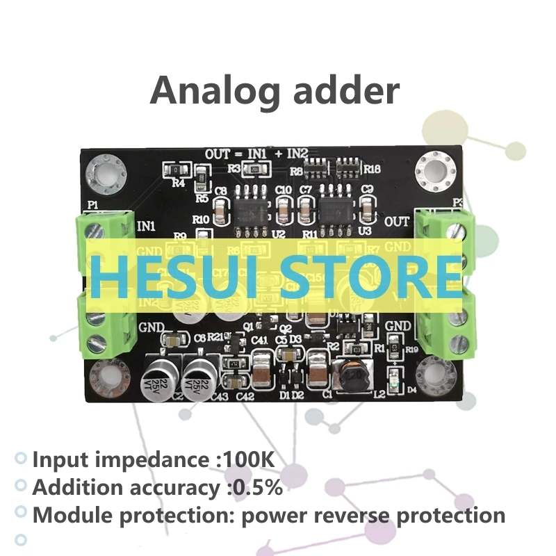 Two-way adder simulates the addition operation signal in phase addition module 1:1 adder