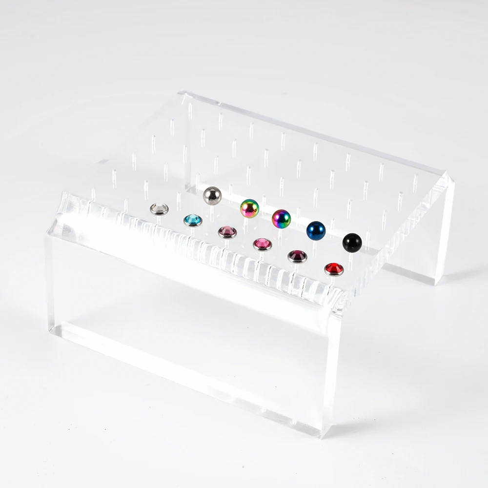 Piercing ekspozytor do biżuterii stojak akrylowy sprzedawca Organizer biżuterii półka Multi Ear Studs Storage Rack Tools