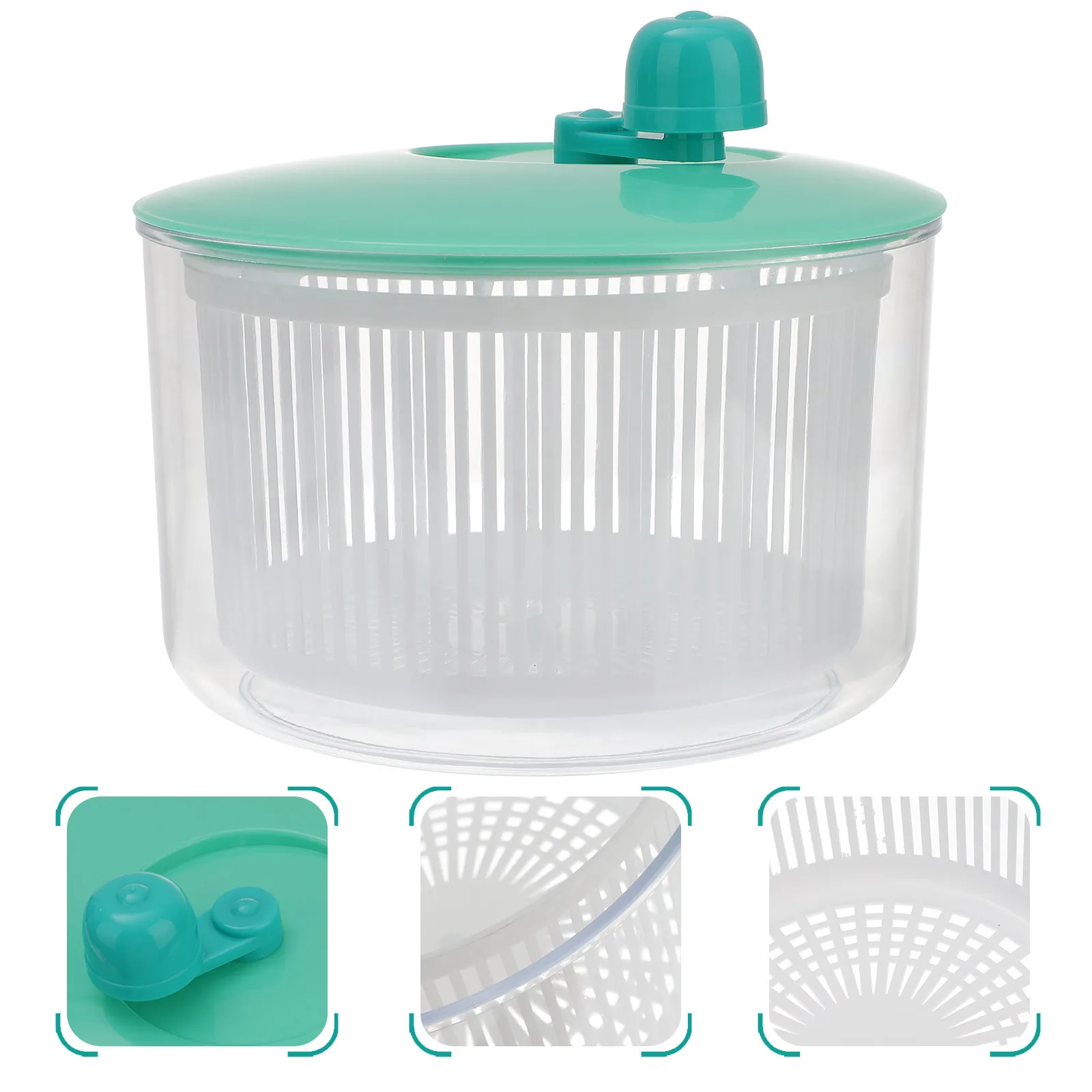2.5L Multi-Functional Vegetable Dryer Salad Water Drainer Manual Fruit Dryer Kitchen Drying Tool Heavy Duty PP Plastic