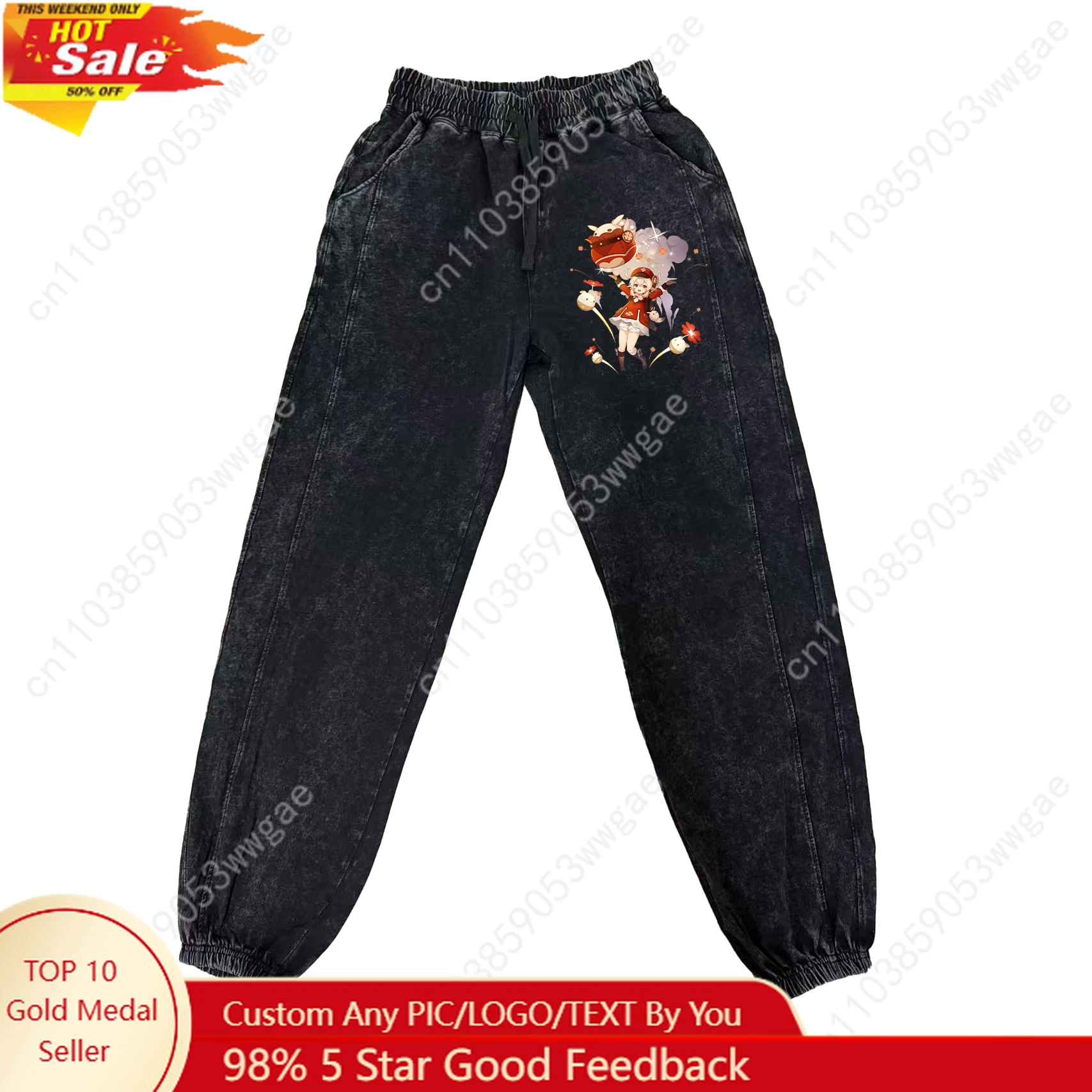 

Genshin Klee Pants Man Woman Teenager Retro Vintage Trousers Cotton High Quality Elastic Sweatpant Custom Made Pant With Pocket